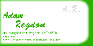 adam regdon business card